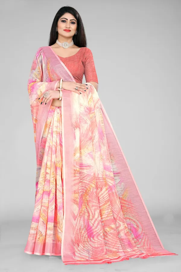 Handloom_Linen_Saree_with_Unstitched_Blouse