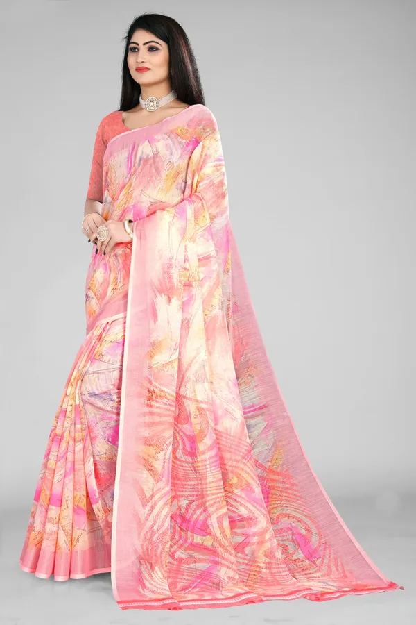 Handloom_Linen_Saree_with_Unstitched_Blouse
