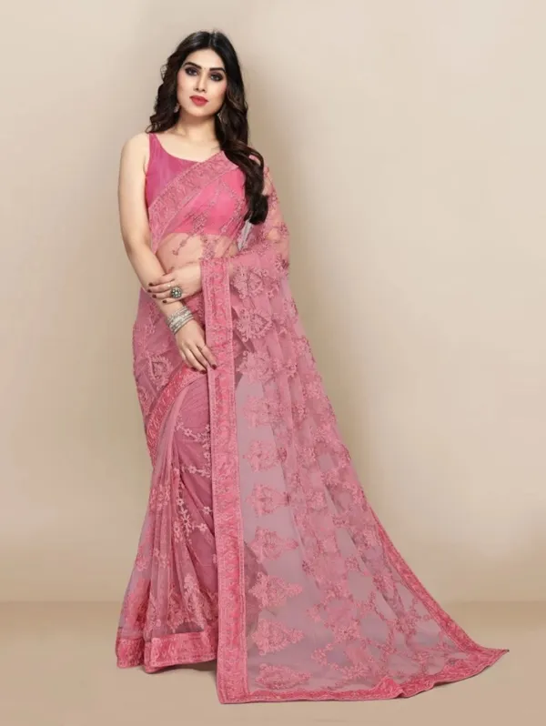 Pink_Net_Dyed_Bollywood_Saree_For_Women