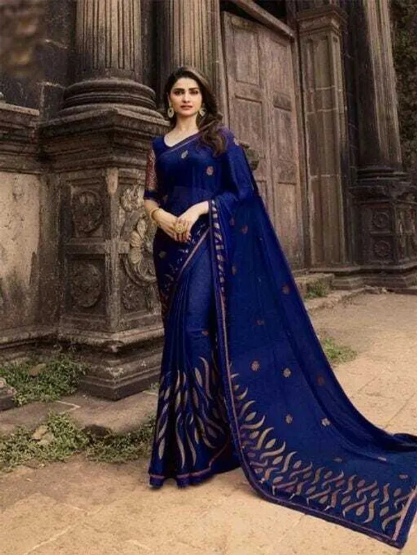 Blue_Jacquard_Embellished_Banarasi_Saree_For_Women