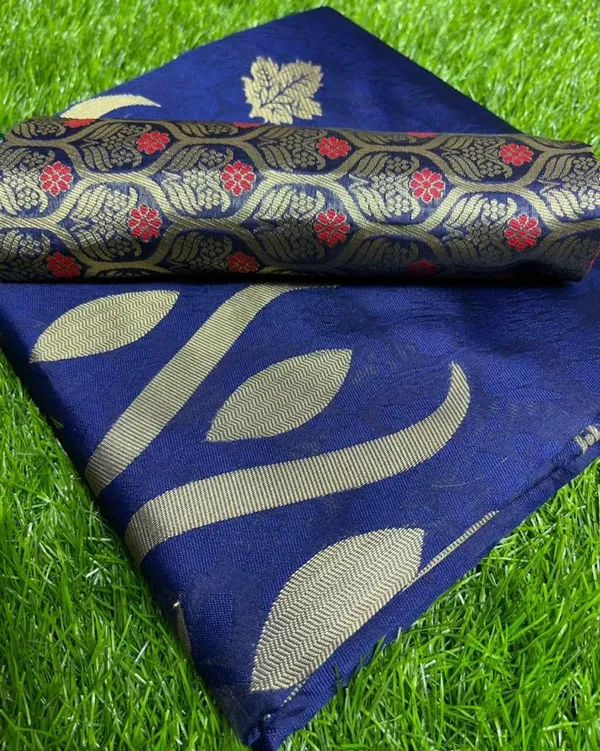 Blue_Jacquard_Embellished_Banarasi_Saree_For_Women