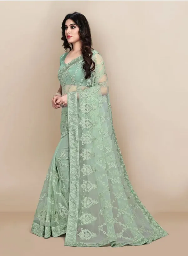 Light_Green_Net_Embroidered_Bhagalpuri_Saree_For_Women