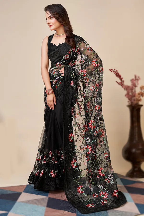 Embroidered_Bollywood_Net_Saree