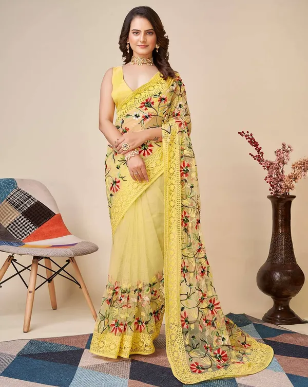 Embroidered_Bollywood_Net_Saree