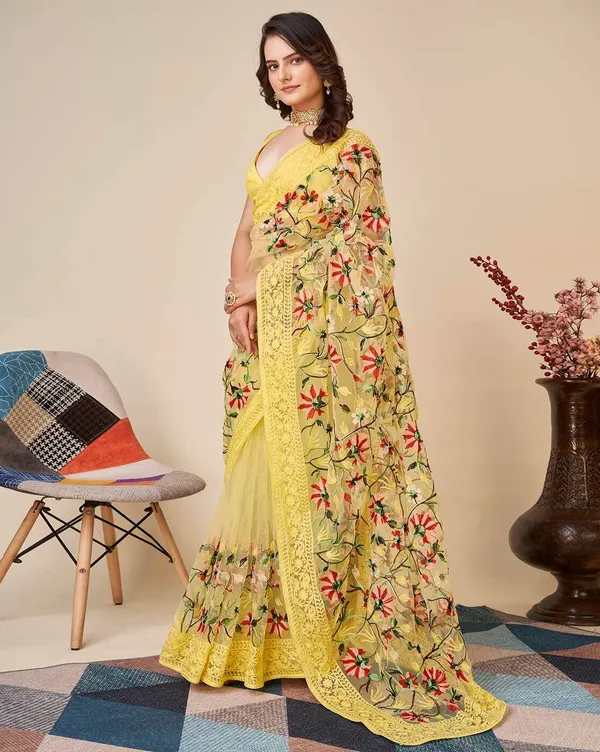 Embroidered_Bollywood_Net_Saree