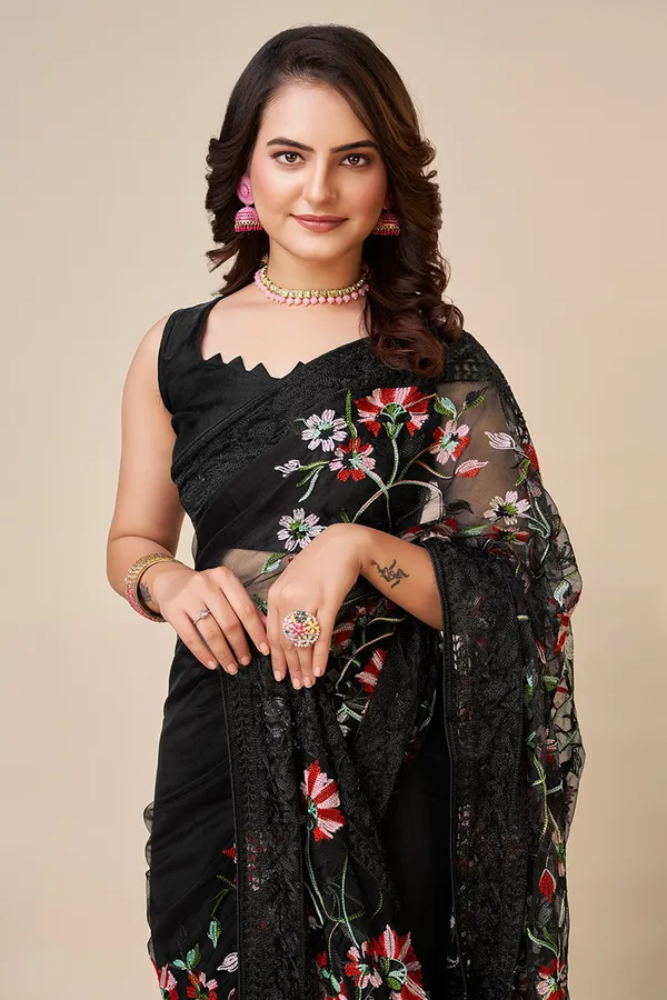 Embroidered_Bollywood_Net_Saree
