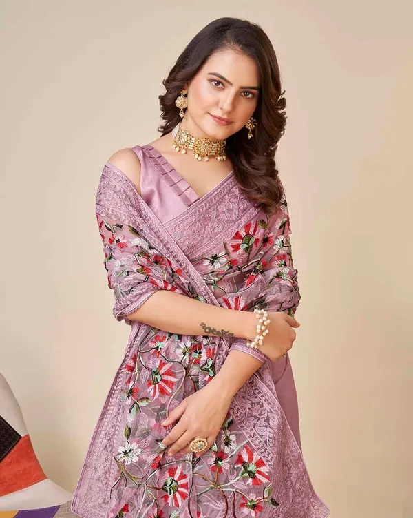 Embroidered_Bollywood_Net_Saree