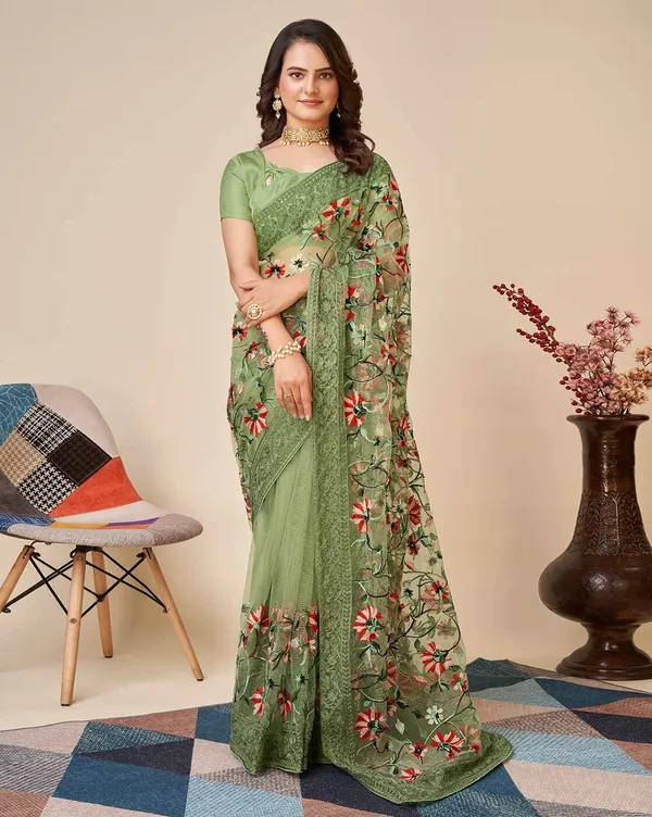 Embroidered_Bollywood_Net_Saree