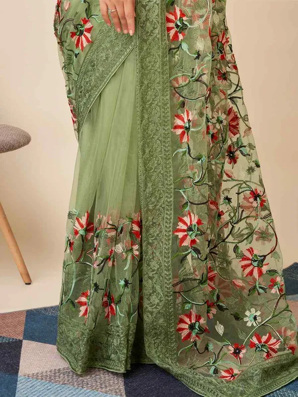 Embroidered_Bollywood_Net_Saree