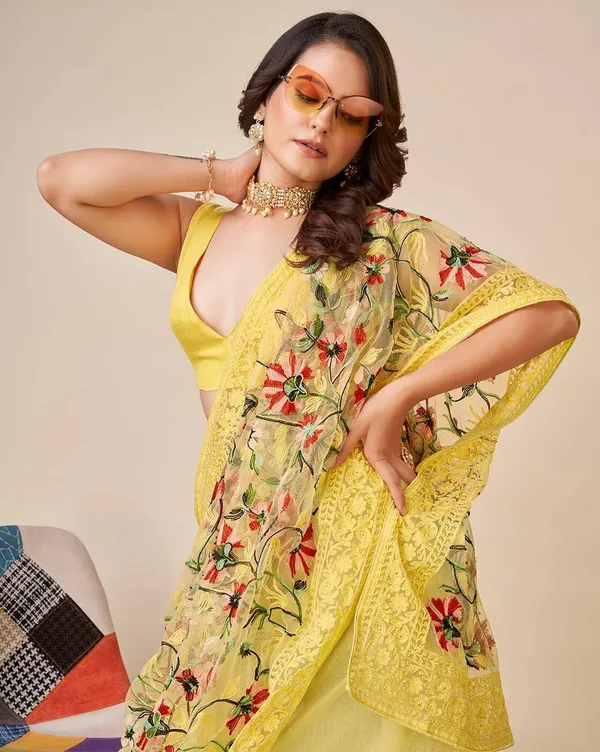 Embroidered_Bollywood_Net_Saree