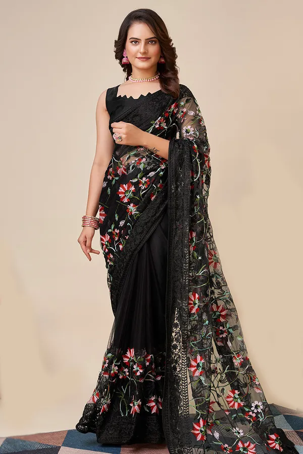 Embroidered_Bollywood_Net_Saree