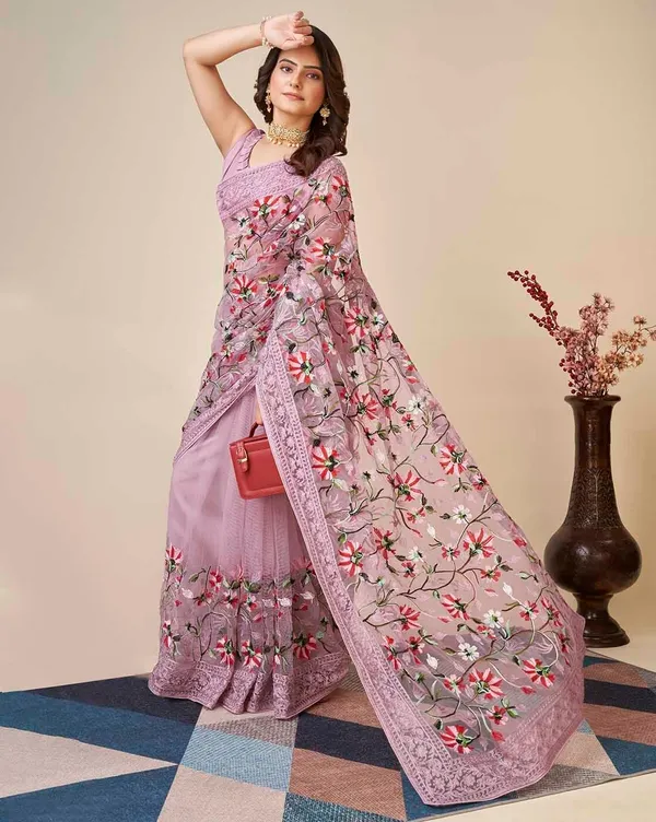 Embroidered_Bollywood_Net_Saree