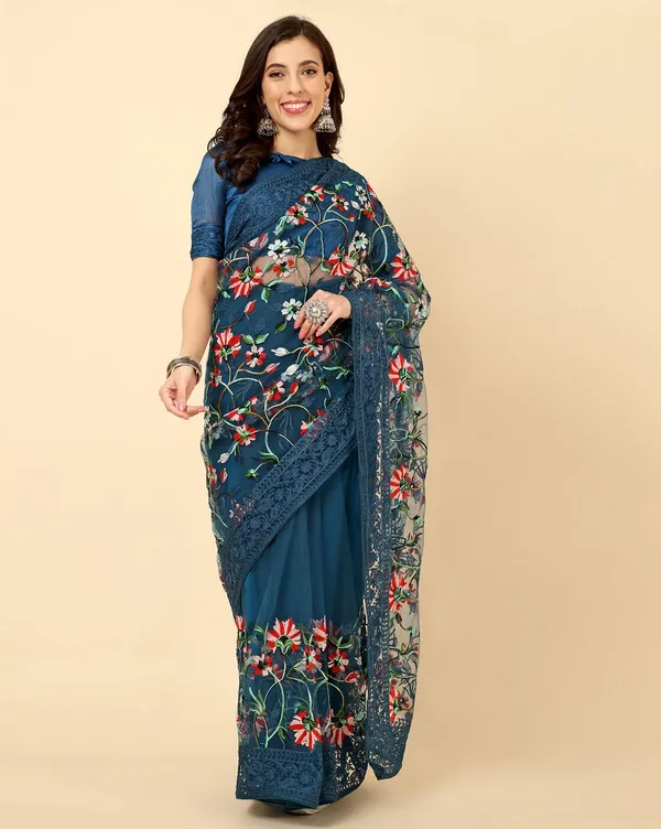 Embroidered_Bollywood_Net_Saree