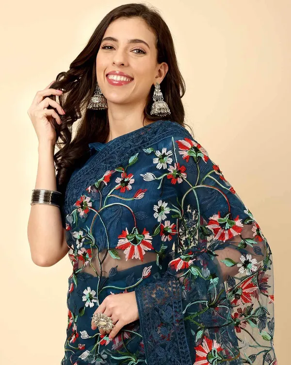 Embroidered_Bollywood_Net_Saree