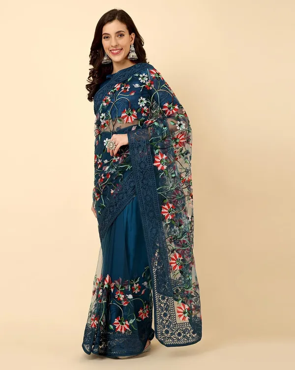 Embroidered_Bollywood_Net_Saree