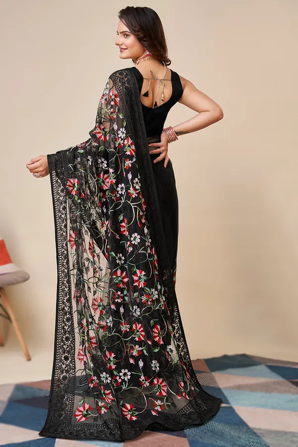 Embroidered_Bollywood_Net_Saree