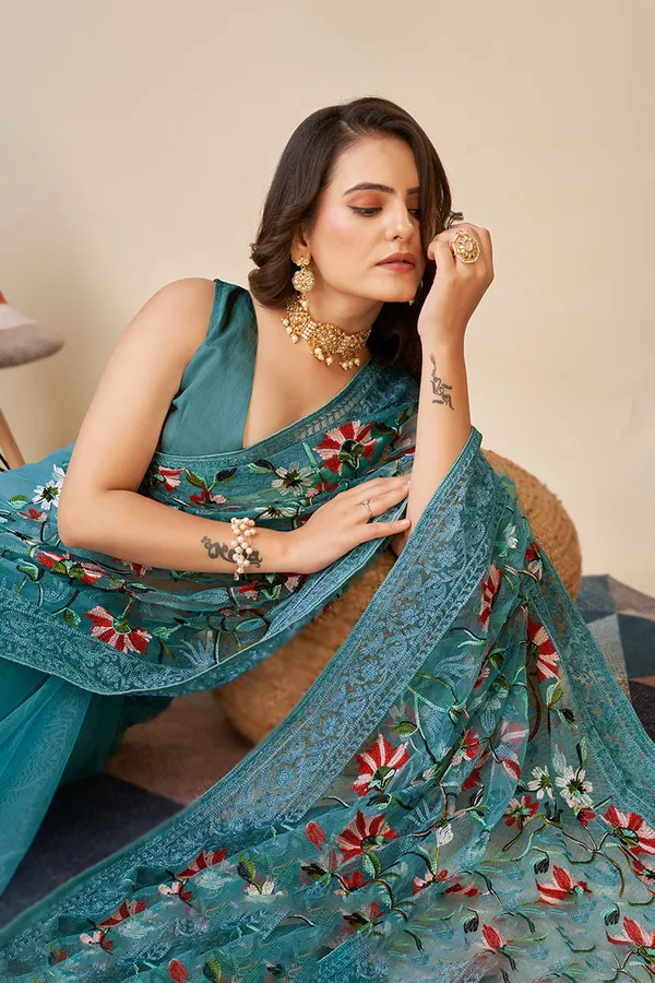 Embroidered_Bollywood_Net_Saree