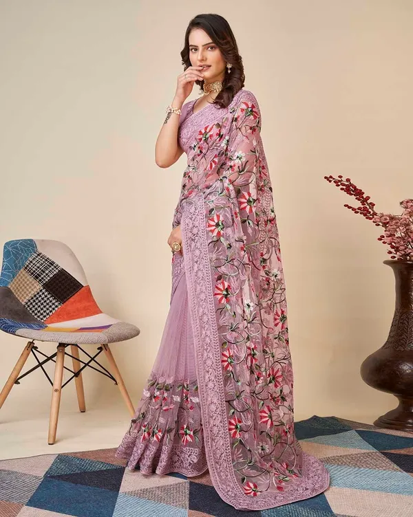 Embroidered_Bollywood_Net_Saree