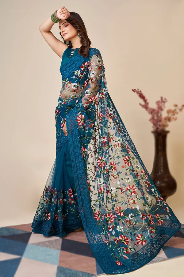 Embroidered_Bollywood_Net_Saree