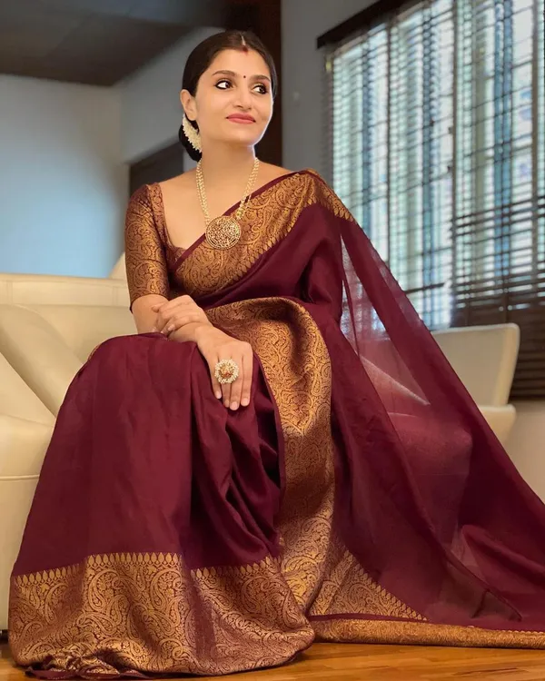 Soft_Silk_Saree_With_Bucolic_Blouse_Piece_|_Ideal_Royal_Blue