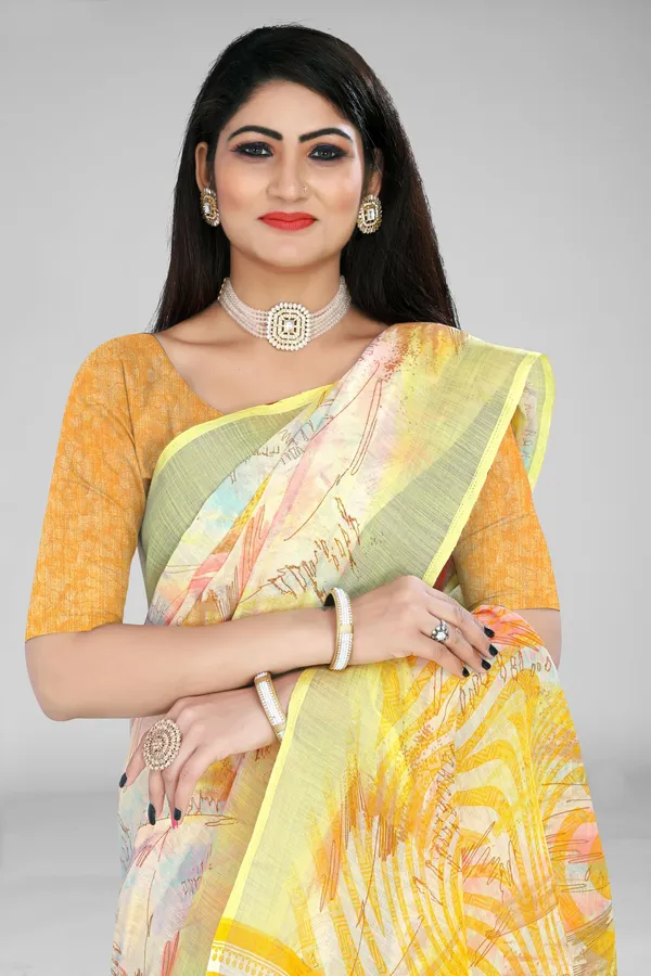 Handloom_Linen_Saree_with_Unstitched_Blouse