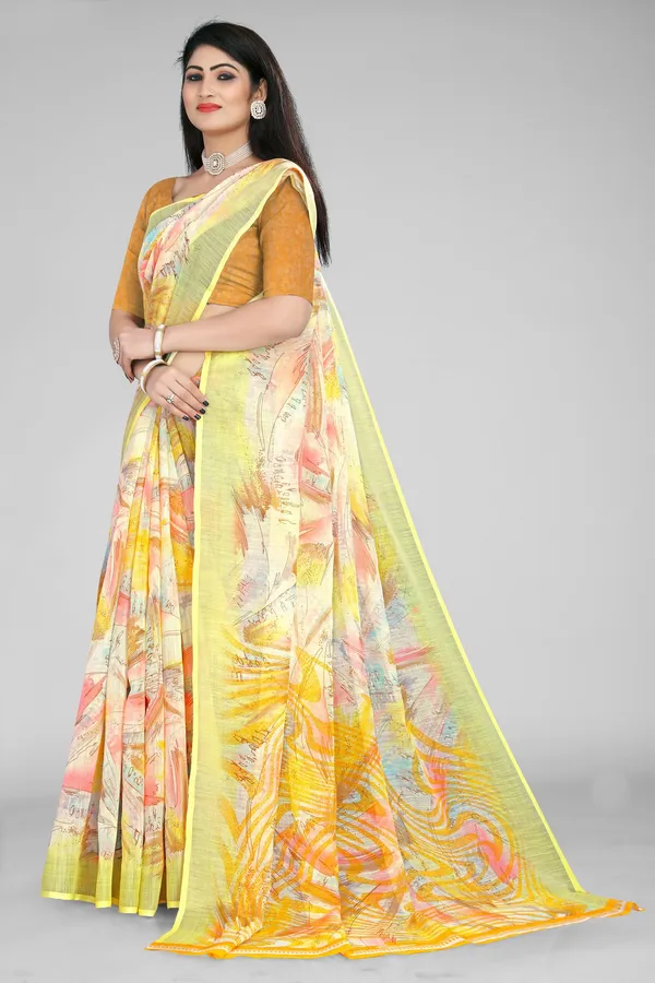 Handloom_Linen_Saree_with_Unstitched_Blouse