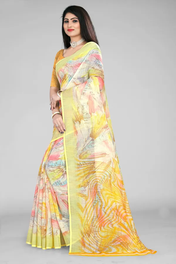 Handloom_Linen_Saree_with_Unstitched_Blouse