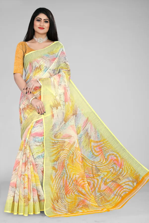 Handloom_Linen_Saree_with_Unstitched_Blouse