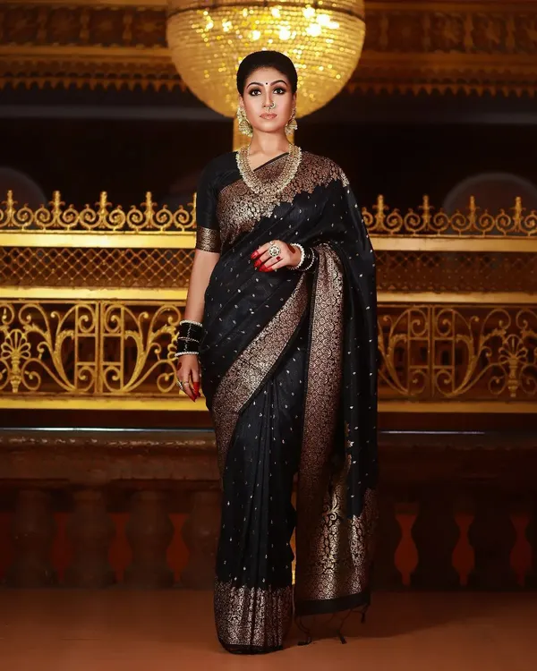 Banarasi_Silk_Saree_With_Lovely_Blouse_Piece_|_Outstanding_Black