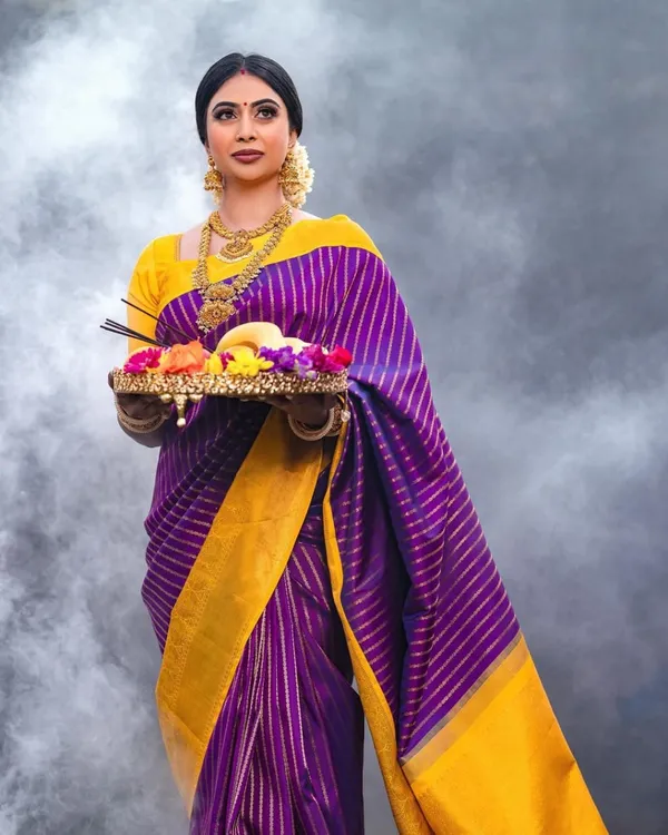 Kanjivaram_Silk_Saree_With_Demure_Blouse_Piece_|_Panoply_Purple