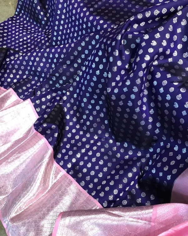 Preferable_Blue_Soft_Silk_Saree_with_Snazzy_Blouse_Piece