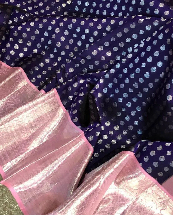 Preferable_Blue_Soft_Silk_Saree_with_Snazzy_Blouse_Piece