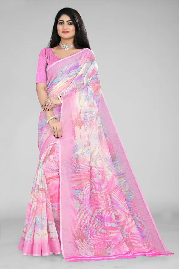 Handloom_Linen_Saree_with_Unstitched_Blouse
