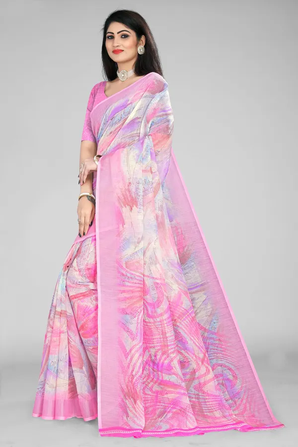 Handloom_Linen_Saree_with_Unstitched_Blouse