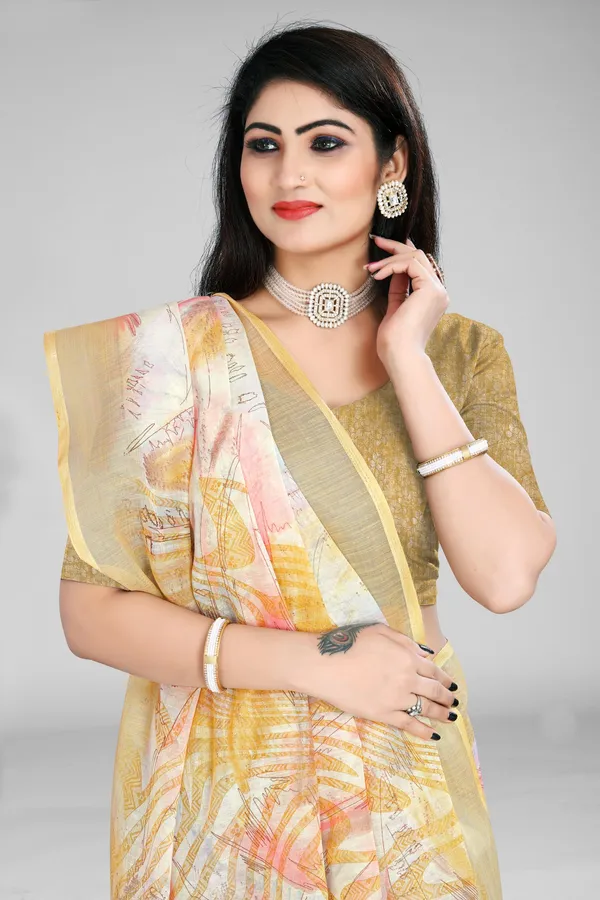 Handloom_Linen_Saree_with_Unstitched_Blouse