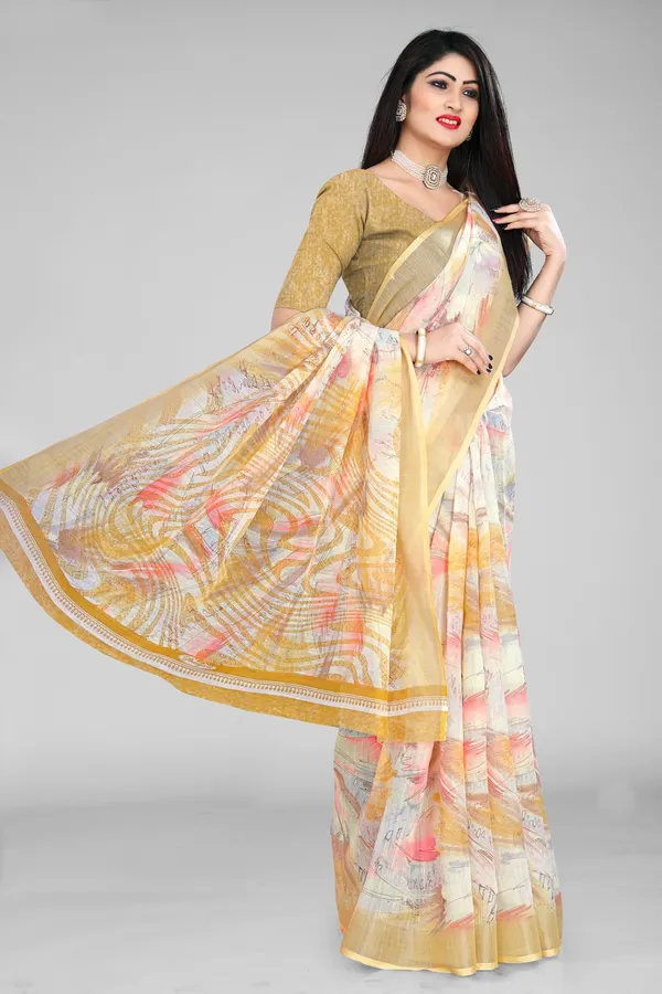 Handloom_Linen_Saree_with_Unstitched_Blouse