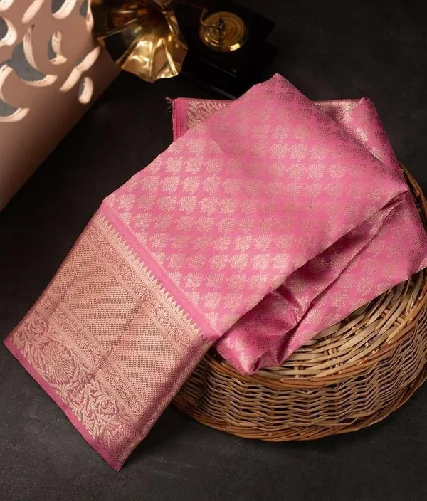 Stylish_Pink_Soft_Silk_Saree_With_Unique_Pink_Blouse_Piece