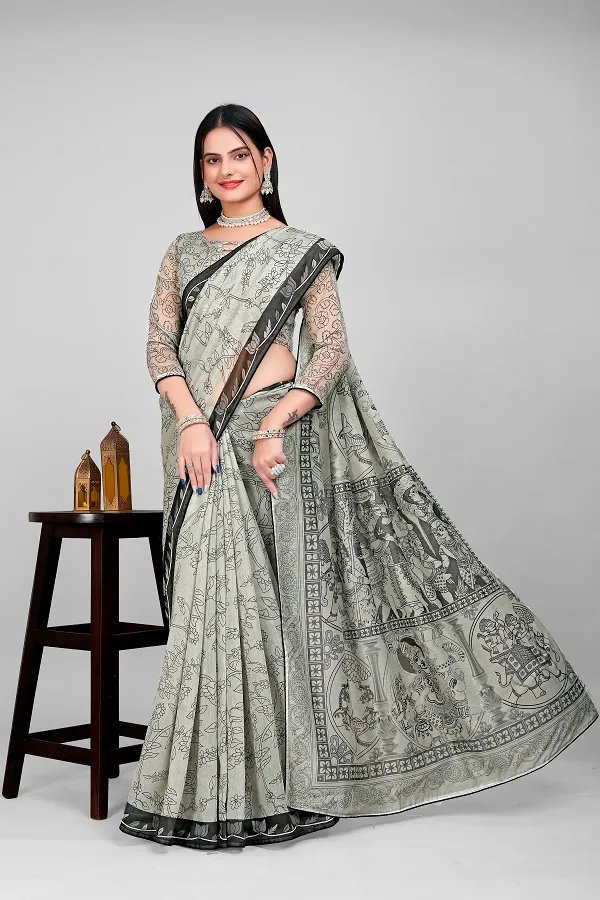 Handloom_Linen_Saree_with_Unstitched_Blouse