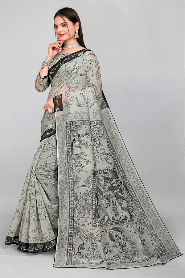 Handloom_Linen_Saree_with_Unstitched_Blouse