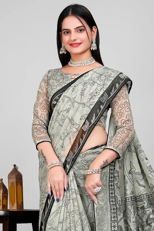 Handloom_Linen_Saree_with_Unstitched_Blouse