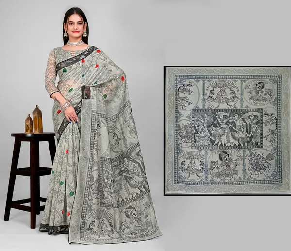 Handloom_Linen_Saree_with_Unstitched_Blouse
