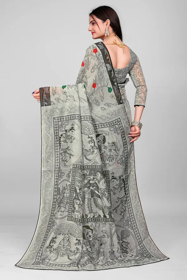 Handloom_Linen_Saree_with_Unstitched_Blouse