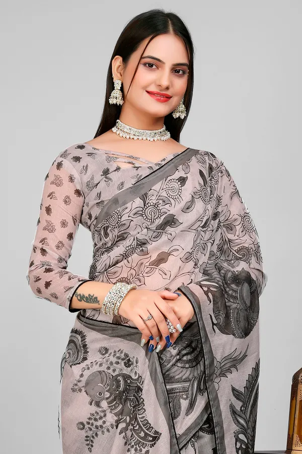 Handloom_Linen_Saree_with_Unstitched_Blouse
