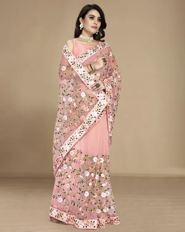 Net_Applique_Bollywood_Saree_For_Women