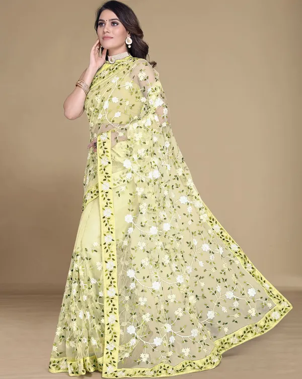 Lemon_Net_Self_Design_Daily_Wear_Saree_For_Women