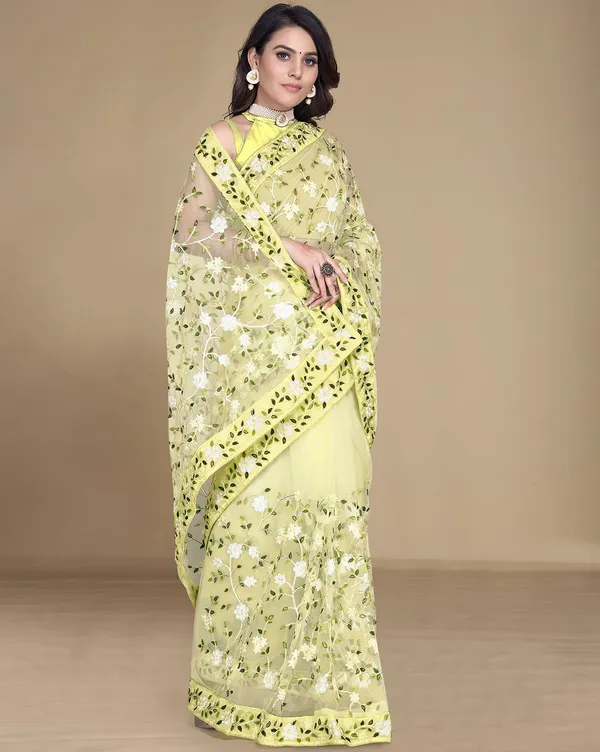 Lemon_Net_Self_Design_Daily_Wear_Saree_For_Women