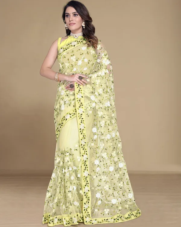 Lemon_Net_Self_Design_Daily_Wear_Saree_For_Women