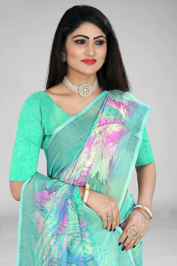 Handloom_Linen_Saree_with_Unstitched_Blouse