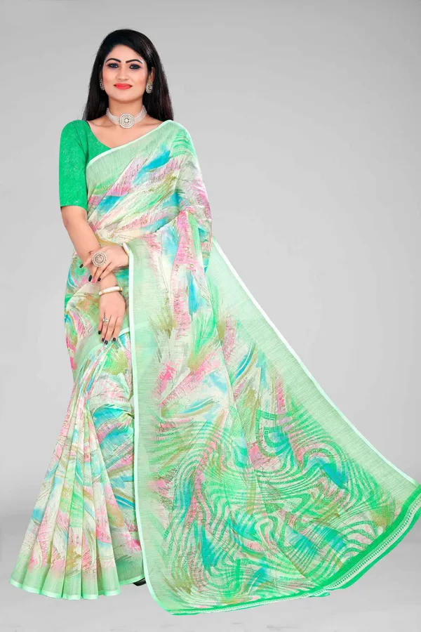 Handloom_Linen_Saree_with_Unstitched_Blouse
