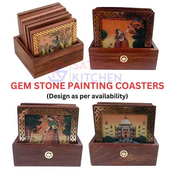 Wooden_Special_Coasters_Set_of_6_+_1_with_Gem_Stone_painting,_8.5_cms_x_8.5cms